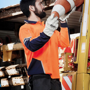 Mens Hi Vis Squad Long Sleeve Polo ZH238