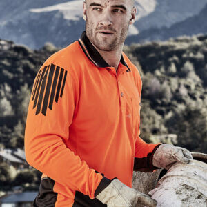 Mens Hi Vis Flux Long Sleeve Polo ZH310